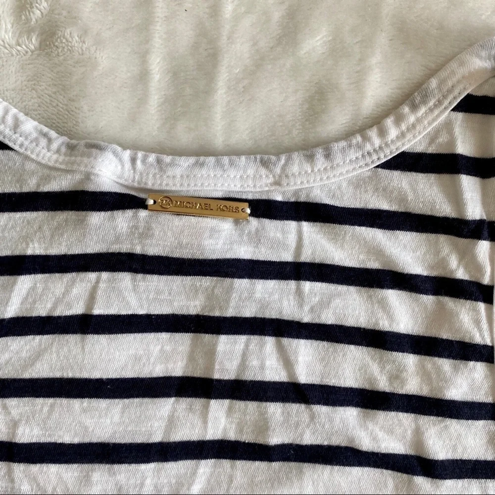 Michael Kors white and blue stripped tank top